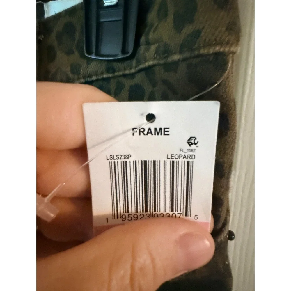 FRAME Le Sleek Straight High Rise Jeans Leopard Animal Print LSLS238P Size 26